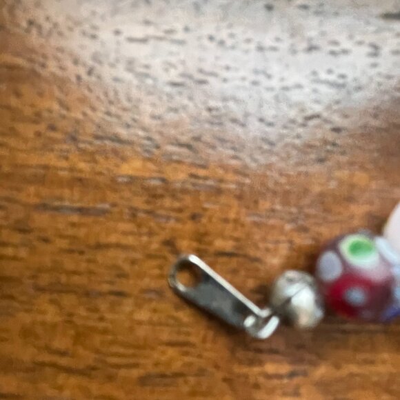 Multicolored Hand Blown Glass Bead Bracelet - Picture 3 of 7